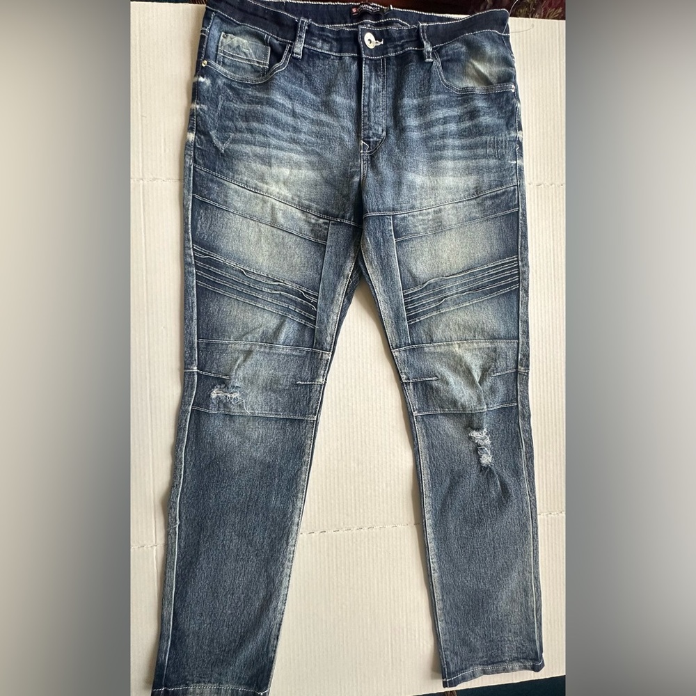Men’s South Pole JeanSize 36X32 Dark Blue‎ Skinny Active Flex Distressed